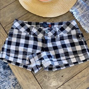 Guess black and white checkered short